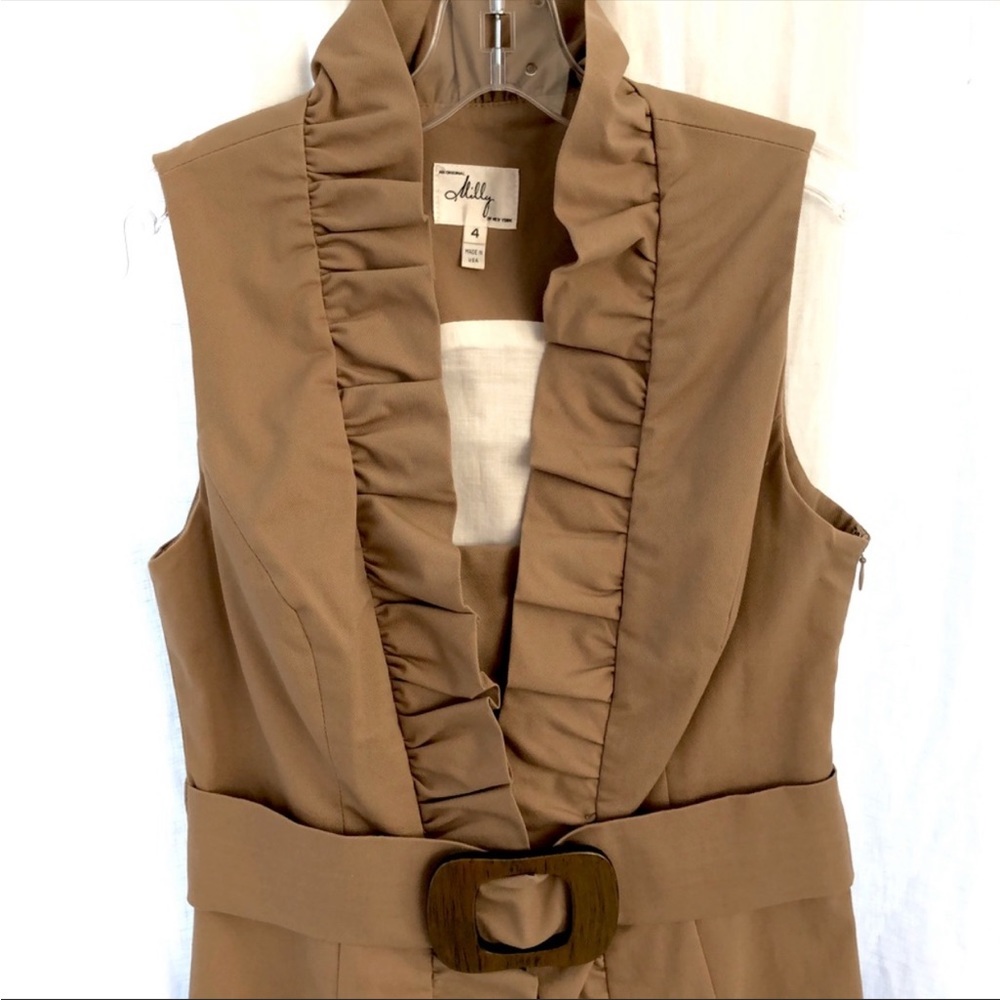 Milly belted sheath khaki dress size 4